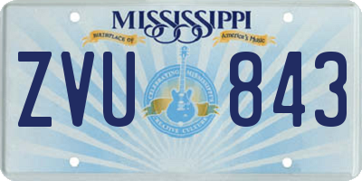 MS license plate ZVU843