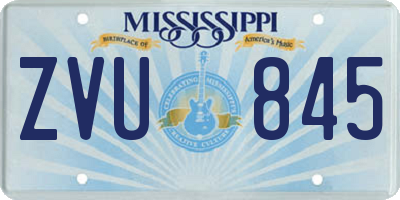 MS license plate ZVU845