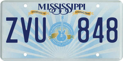 MS license plate ZVU848