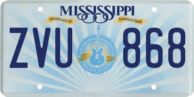 MS license plate ZVU868