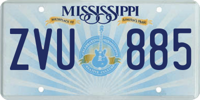 MS license plate ZVU885