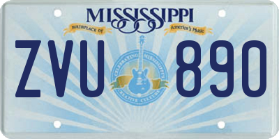 MS license plate ZVU890