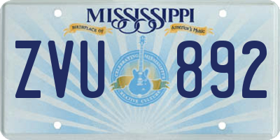 MS license plate ZVU892