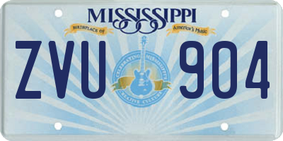 MS license plate ZVU904