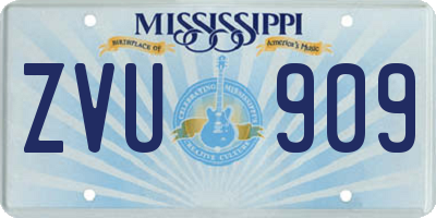 MS license plate ZVU909
