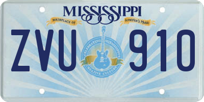 MS license plate ZVU910