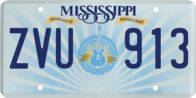 MS license plate ZVU913