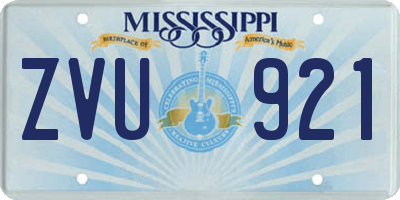 MS license plate ZVU921