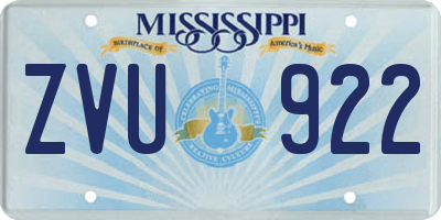 MS license plate ZVU922