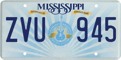 MS license plate ZVU945