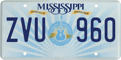 MS license plate ZVU960