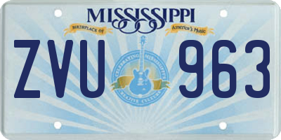 MS license plate ZVU963