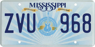 MS license plate ZVU968