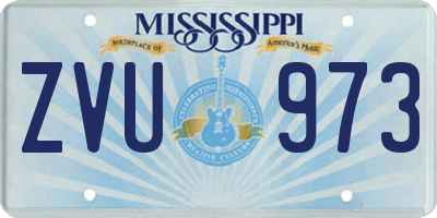 MS license plate ZVU973