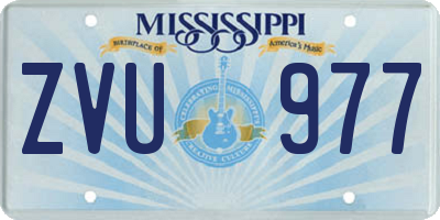 MS license plate ZVU977