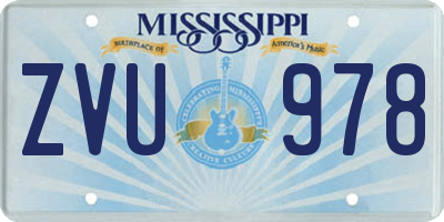 MS license plate ZVU978