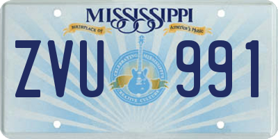 MS license plate ZVU991