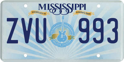MS license plate ZVU993