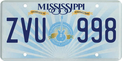 MS license plate ZVU998