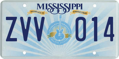 MS license plate ZVV014