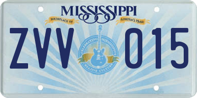 MS license plate ZVV015