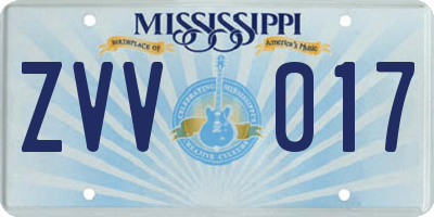 MS license plate ZVV017