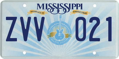 MS license plate ZVV021