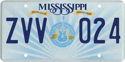 MS license plate ZVV024