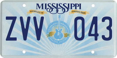 MS license plate ZVV043