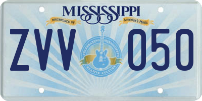 MS license plate ZVV050