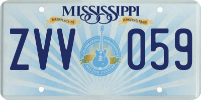 MS license plate ZVV059