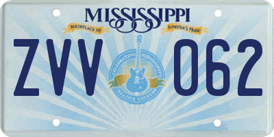 MS license plate ZVV062