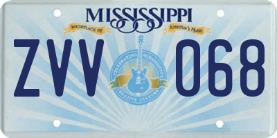 MS license plate ZVV068