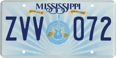 MS license plate ZVV072