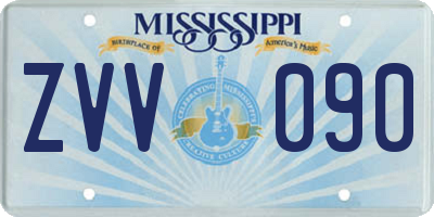 MS license plate ZVV090