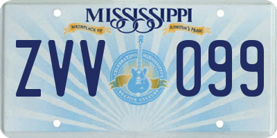 MS license plate ZVV099