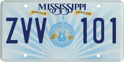 MS license plate ZVV101