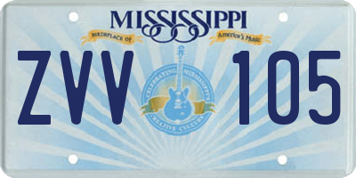 MS license plate ZVV105