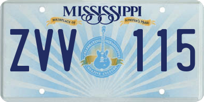 MS license plate ZVV115