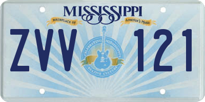 MS license plate ZVV121