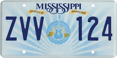 MS license plate ZVV124