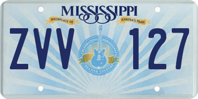 MS license plate ZVV127