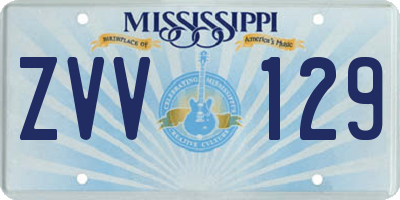 MS license plate ZVV129