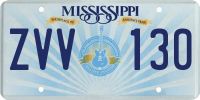 MS license plate ZVV130