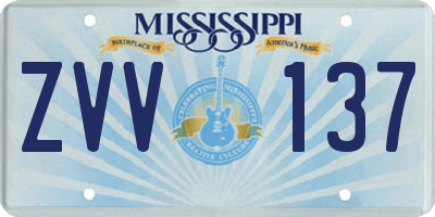 MS license plate ZVV137