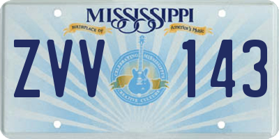 MS license plate ZVV143