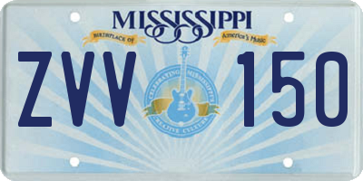 MS license plate ZVV150