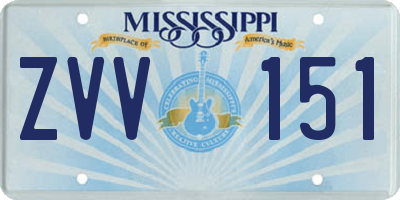 MS license plate ZVV151