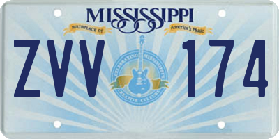 MS license plate ZVV174