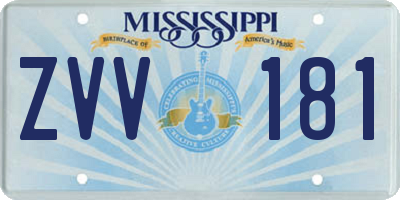 MS license plate ZVV181